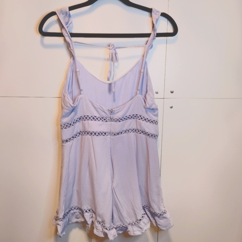 Blue Blush Sky Blue Ruffle Romper Medium Boho Coastal - Picture 3 of 7
